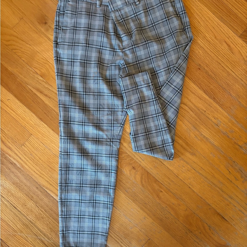 Gray Plaid Trousers
